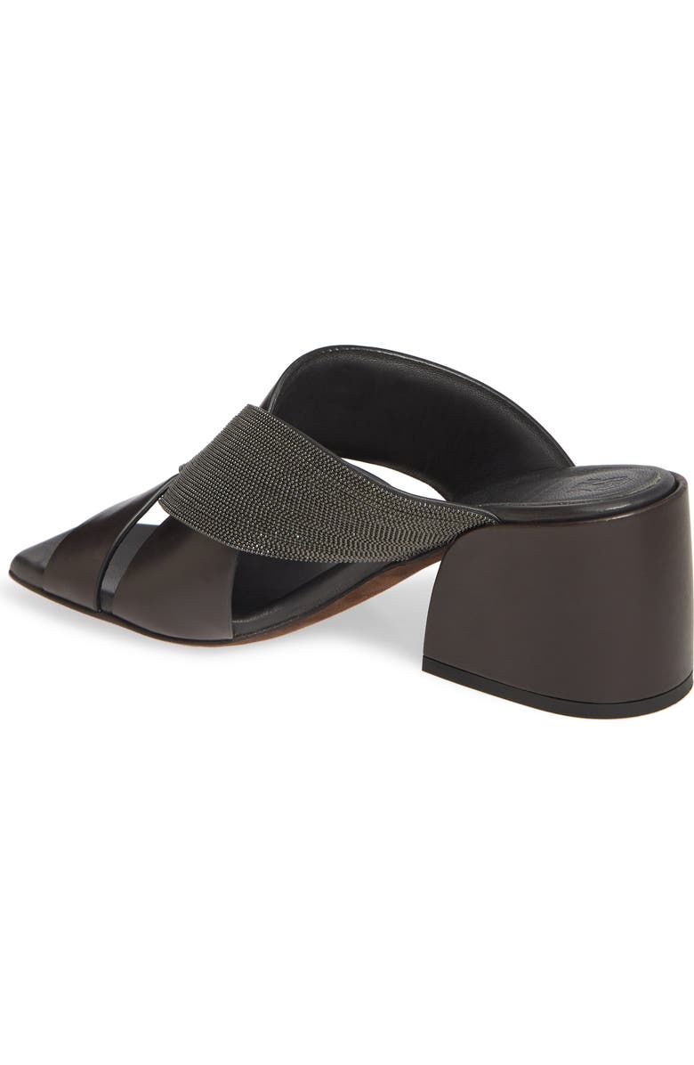 Brunello Cucinelli Asymmetric Cross Strap Slide Sandal, Alternate, color,