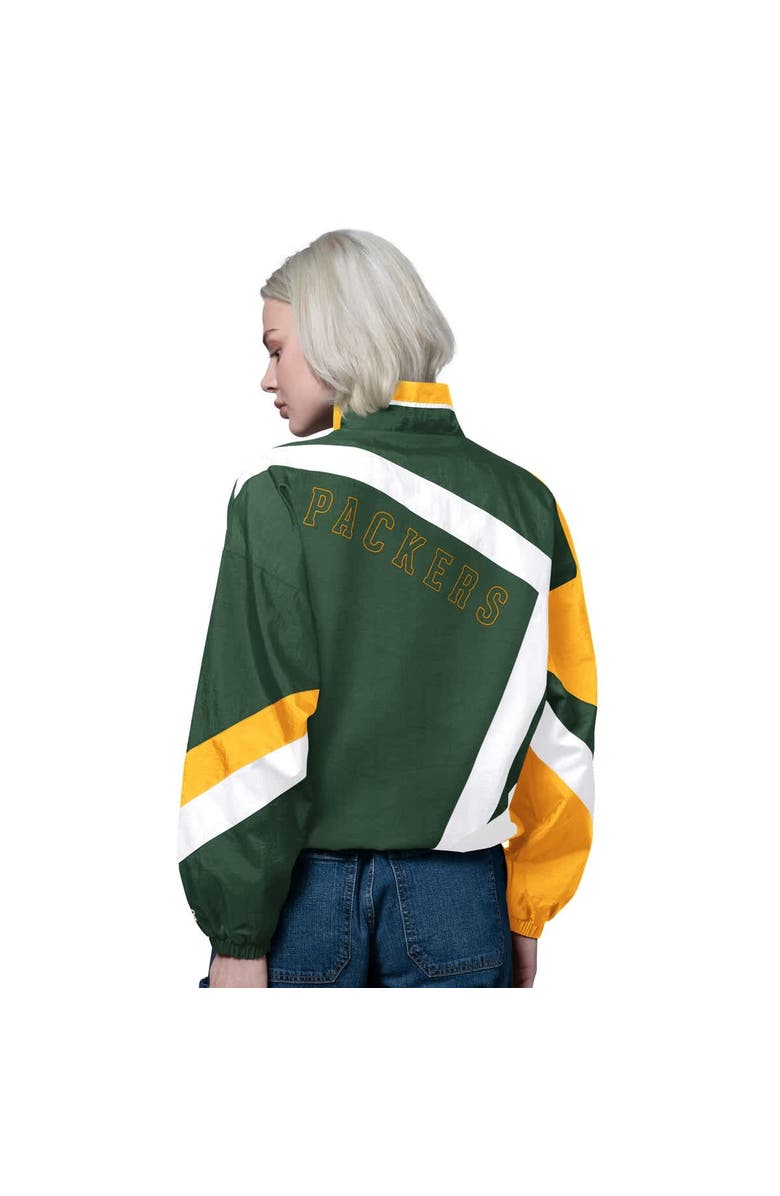 STARTER Women's Starter Green/Gold Green Bay Packers Vintage 1st Quarter Full-Zip Windbreaker, Alternate, color, Green
