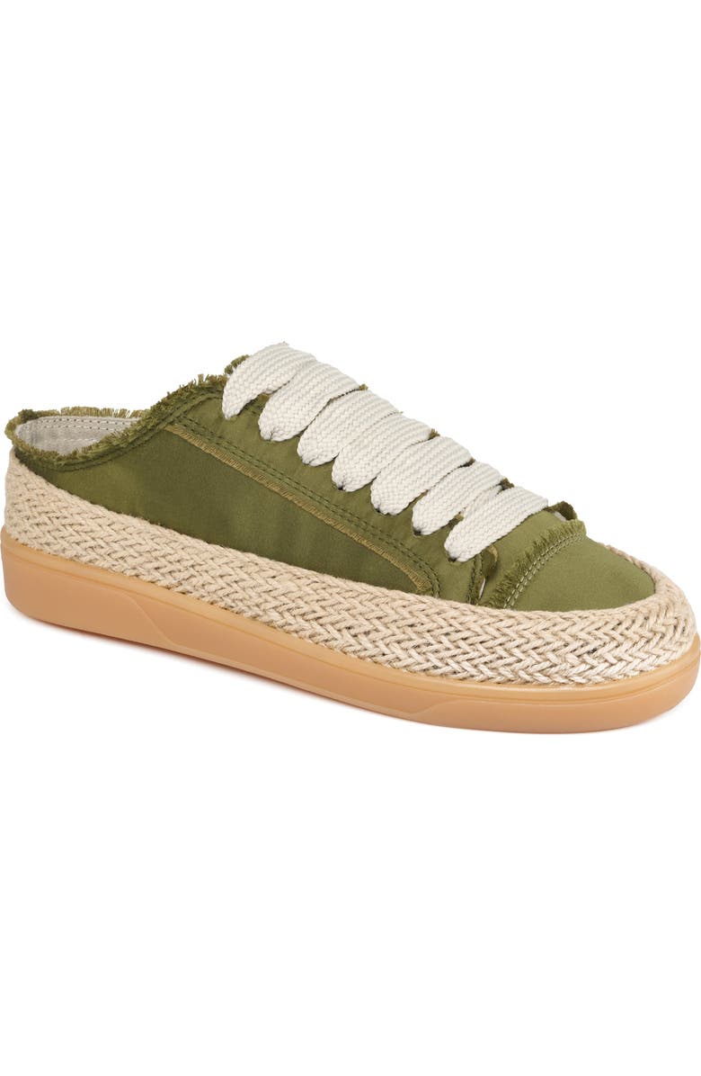 JSlides Footwear Henlen Satin Mule Sneaker, Main, color, Khaki
