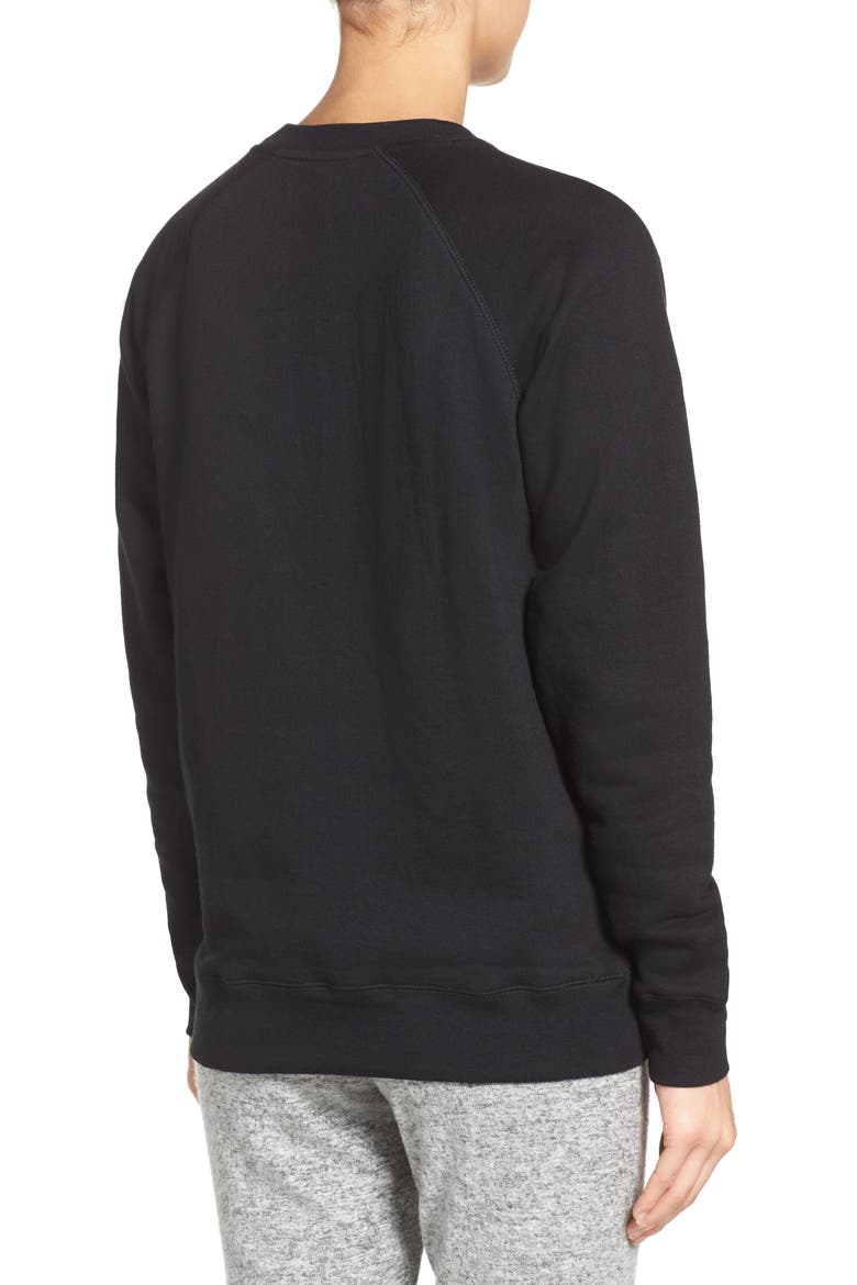 Brunette 'Coffee Now' Crewneck Sweatshirt, Alternate, color, BLACK