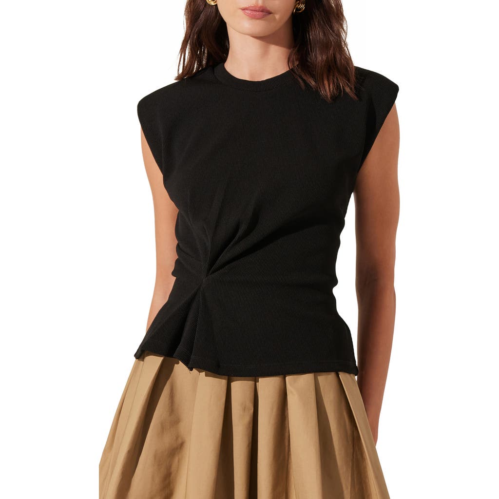 Astr The Label Pinched Fabric Top