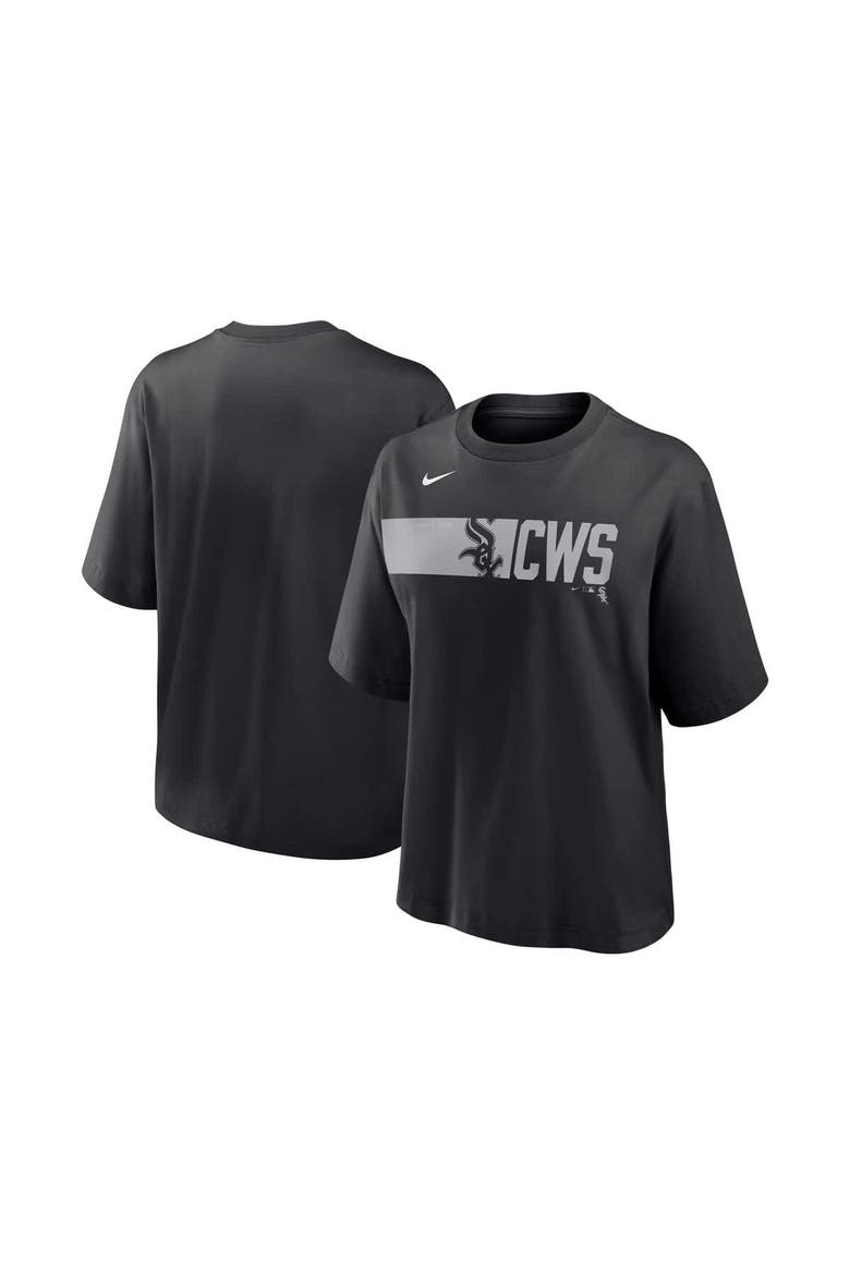 Women's Nike  Black Chicago White Sox Knockout Boxy T-Shirt, Alternate, color, Black