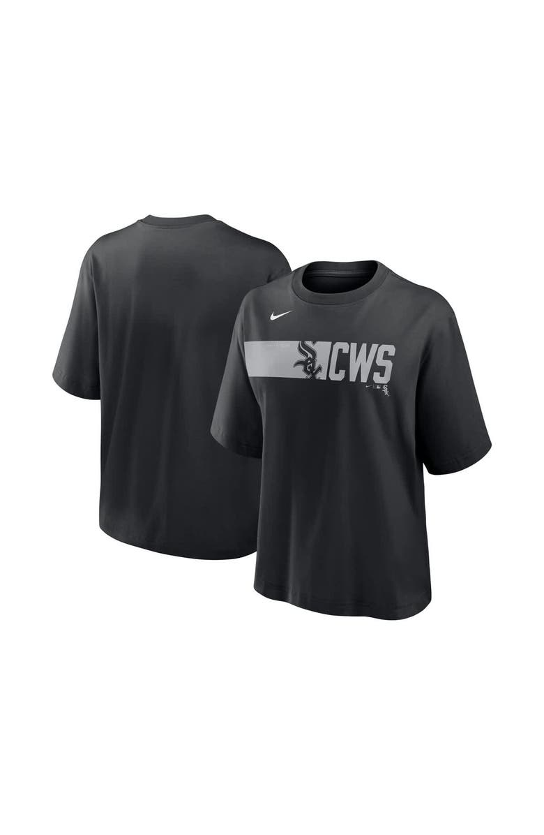 Nike Women's Nike  Black Chicago White Sox Knockout Boxy T-Shirt, Alternate, color, Black
