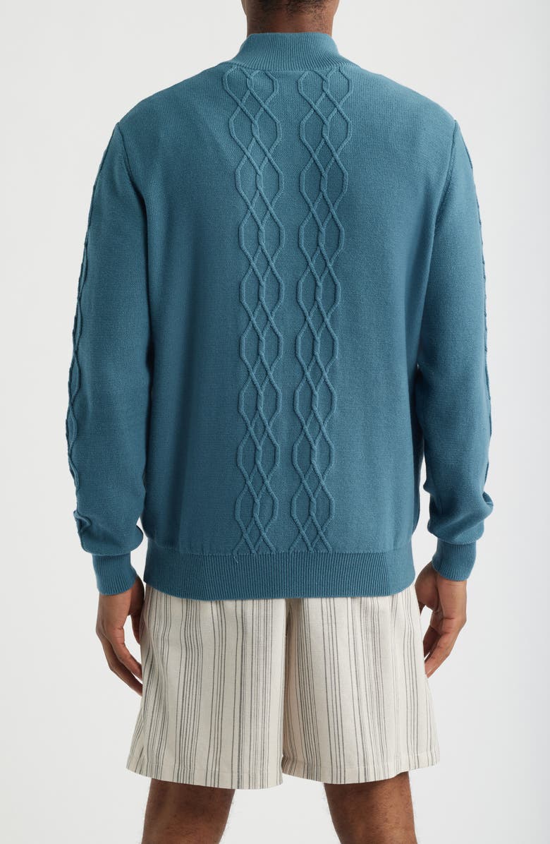 MALBON Santoro Quarter Zip Pullover, Alternate, color, Aegean Blue
