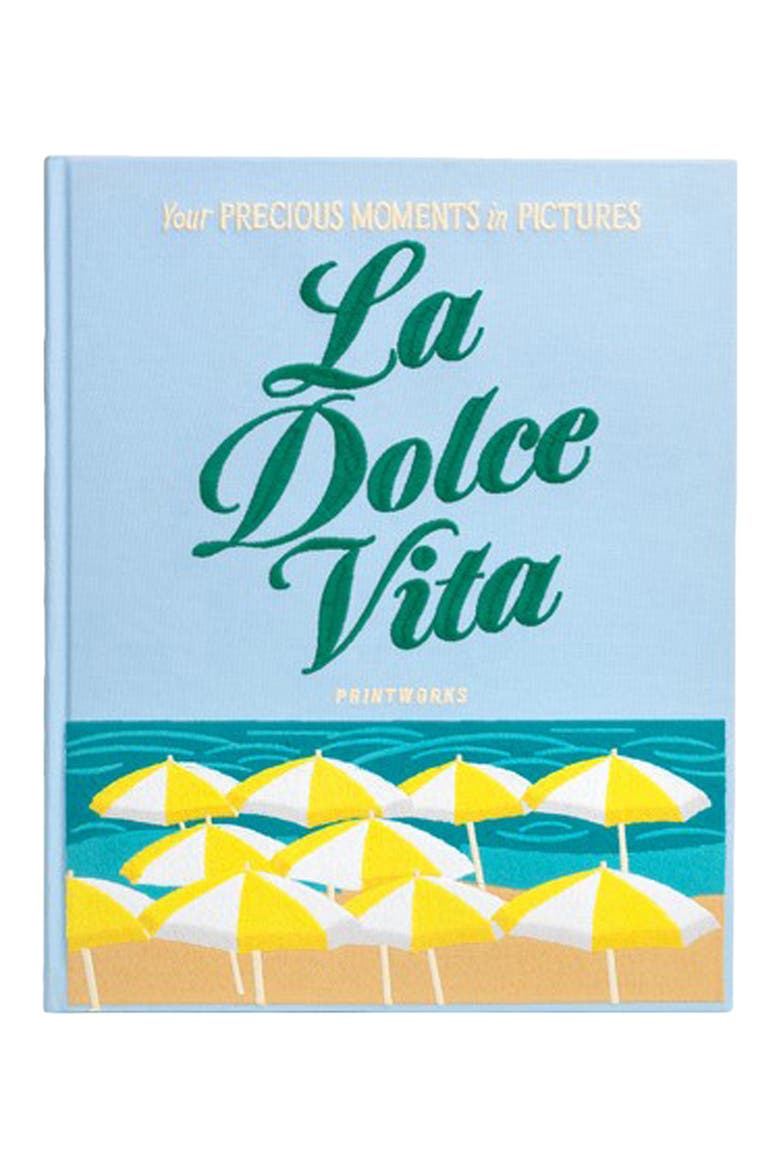 Dolce Vita Embroidered Photo Album, Main, color, BLUE MULTI