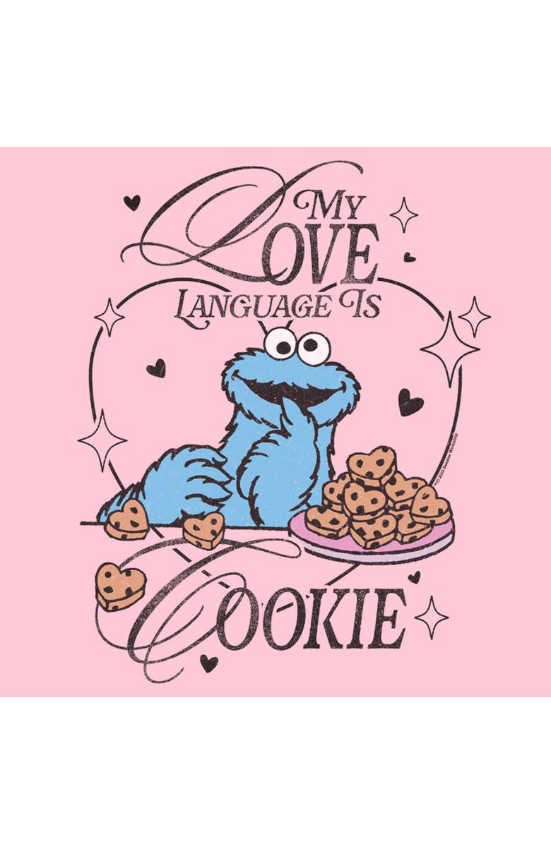 Sesame Street<sup>®</sup> Girl's Sesame Street My Love Language Is Cookies  Graphic T-Shirt, Alternate, color, Light Pink