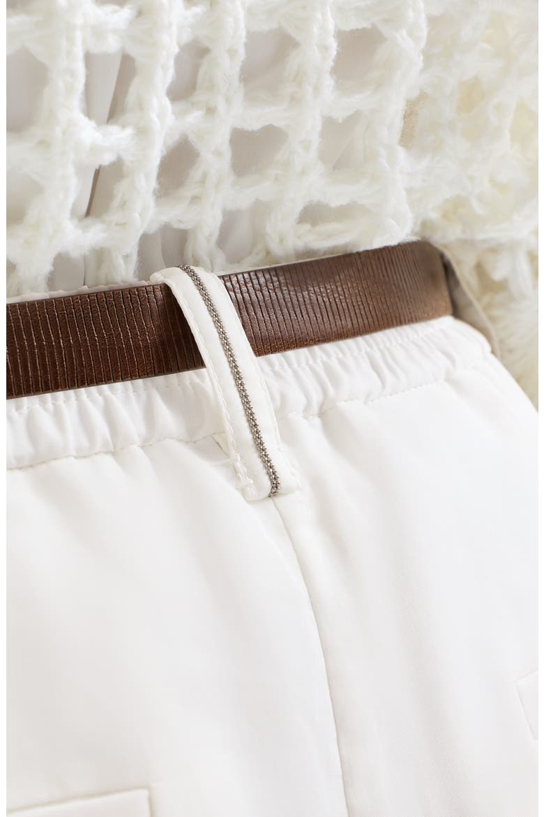 Boxy pleated trousers, Alternate, color, White
