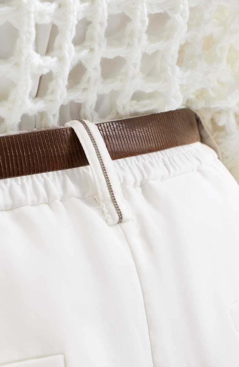 Brunello Cucinelli Boxy pleated trousers, Alternate, color, White