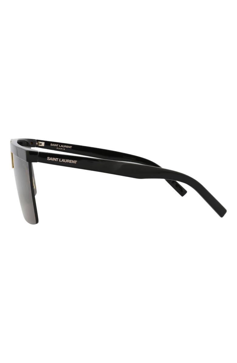 Saint Laurent 99mm Shield Sunglasses, Alternate, color, Black Black Black