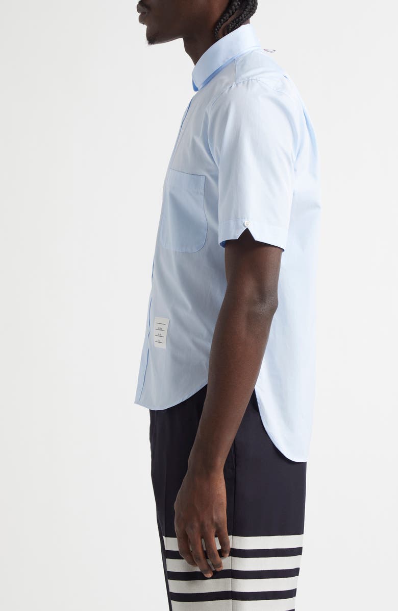 Thom Browne Straight Fit Cotton Poplin Button-Up Shirt, Alternate, color, Light Blue