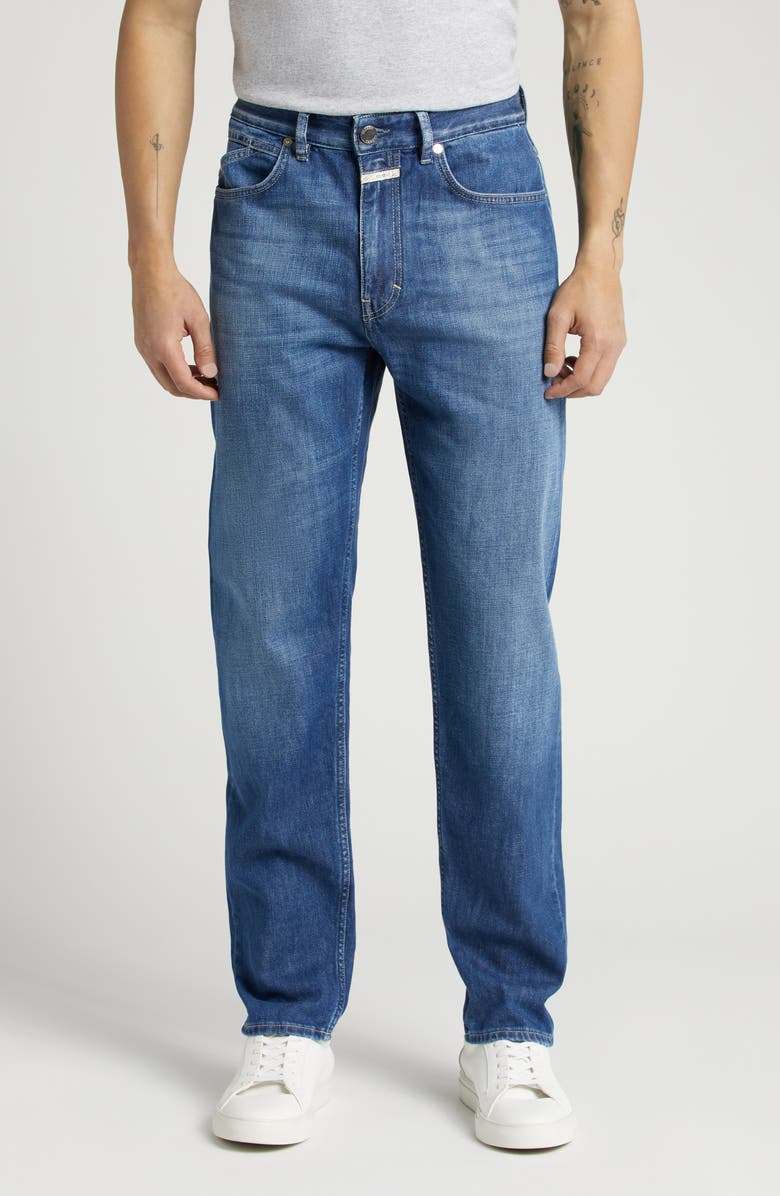 Closed Cooper True Slim Organic Cotton Straight Leg Jeans, Main, color, Mid Blue