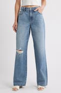 HIDDEN JEANS Distressed Wide Leg Dad Jeans