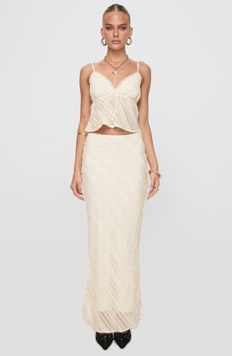 Princess Polly Jacintha Textured Camisole, Alternate, color, Cream