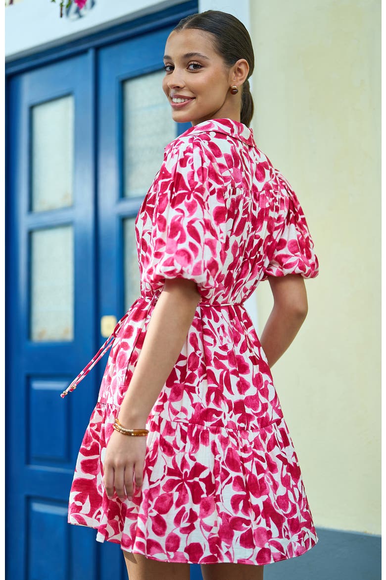 Floral Print Relaxed Shirt Dress, Alternate, color, Pink