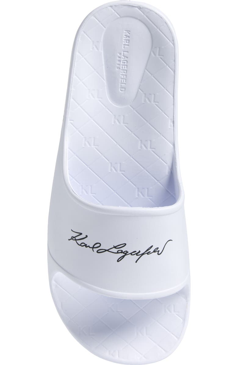 KARL LAGERFELD PARIS Signature Slide Sandal, Alternate, color, White