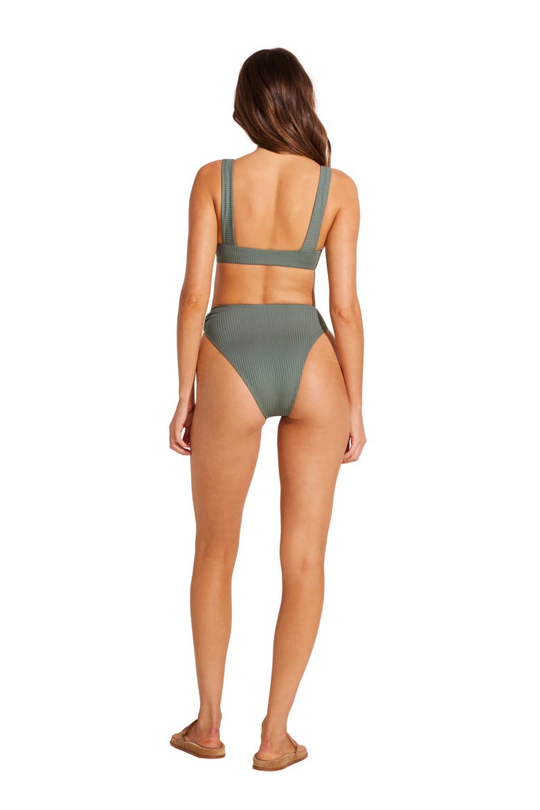Lolita Ring High Waist Bikini Bottoms, Alternate, color, SEA GREEN ECORIB
