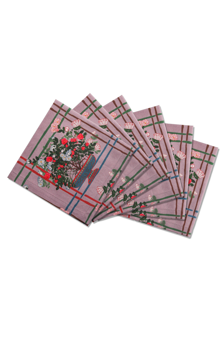 Napkins La Vie en Rose Offcut Version - Set of 6, Main, color, Pink