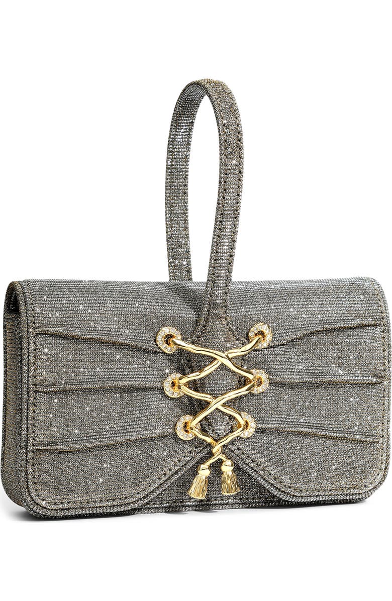 Alexis Bittar Lace-Up Wristlet, Alternate, color, Disco Gold