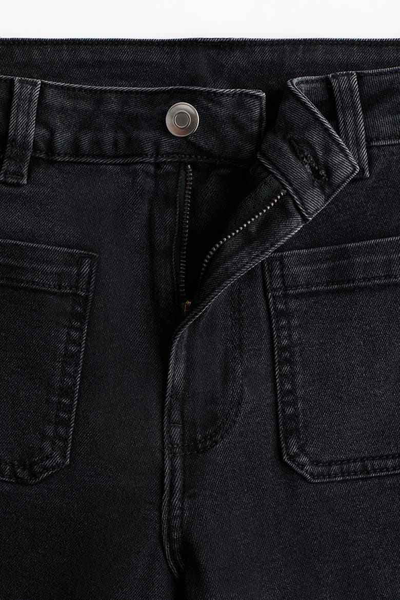 Wide High Waist Jeans, Alternate, color, Denim black