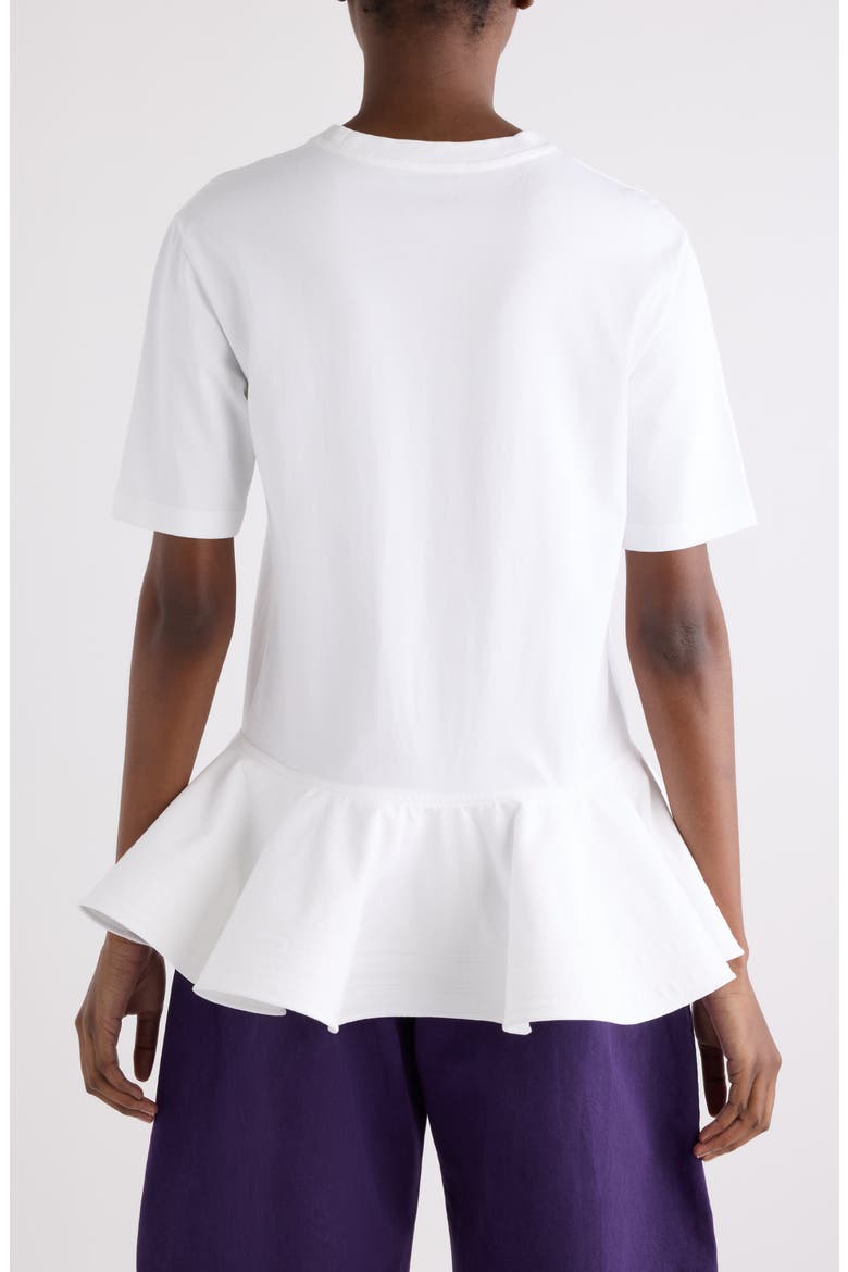 Crino Cotton Jersey Peplum T-Shirt, Alternate, color, BLANC