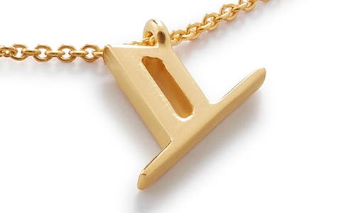 Monica Vinader Initial Pendant Necklace In 18ct Gold Vermeil/ss- Y