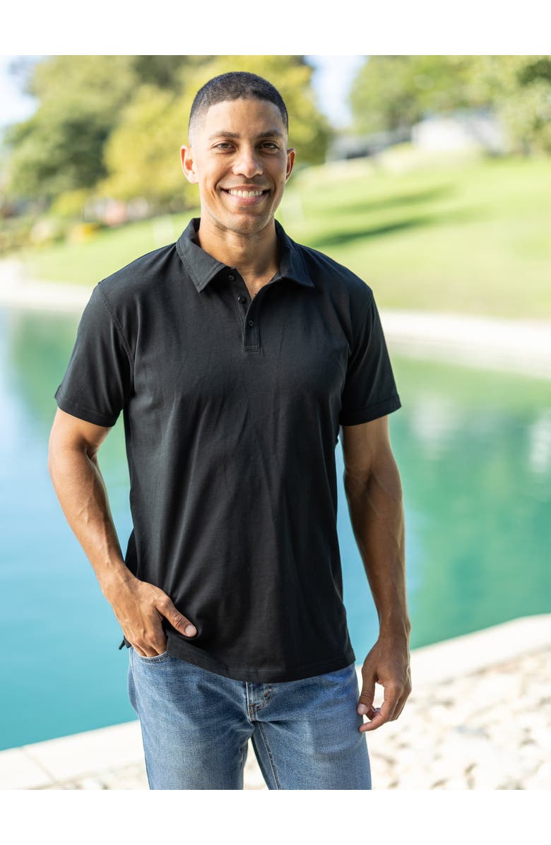 Vottera Men's Organic Cotton Polo Shirts, Alternate, color, Black