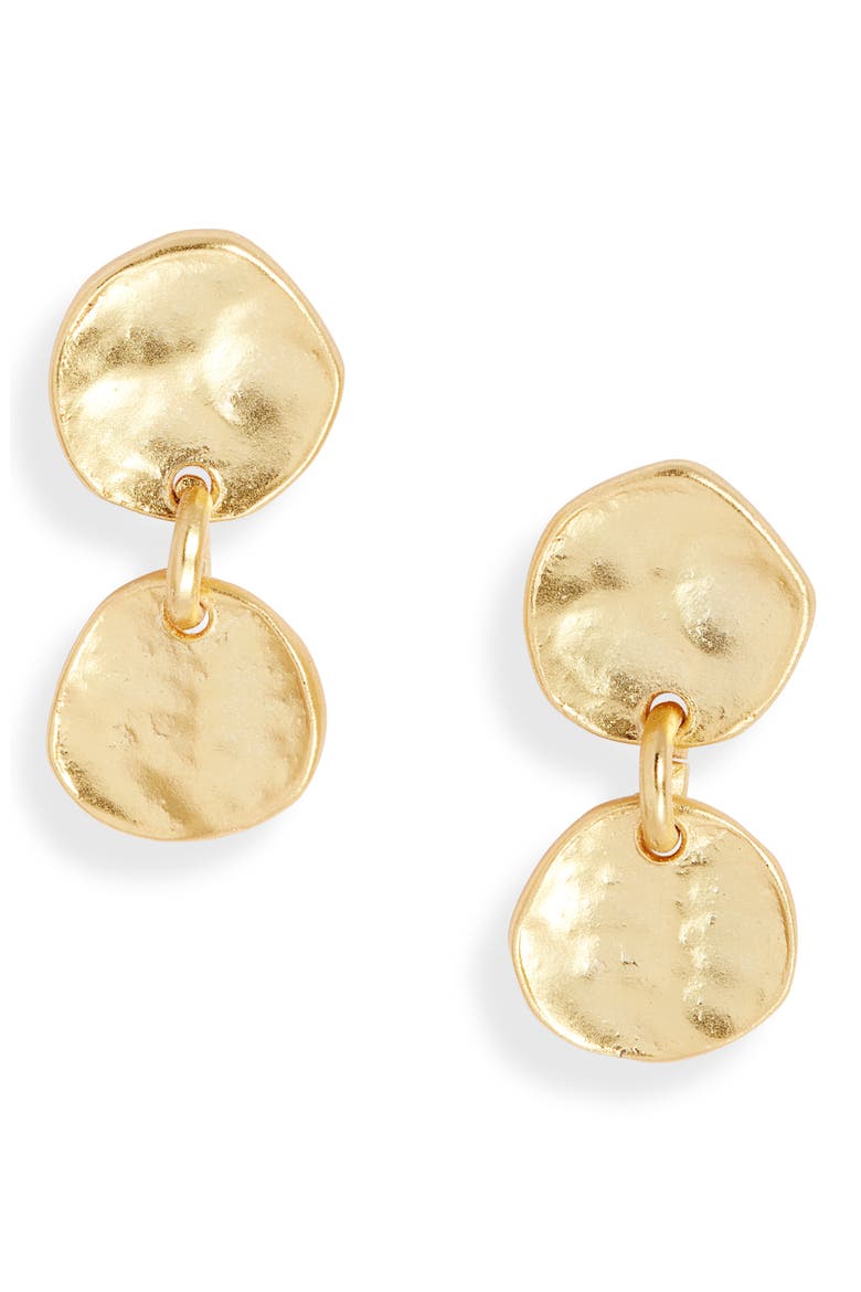 Medallion Drop Earrings, Main, color, GOLD