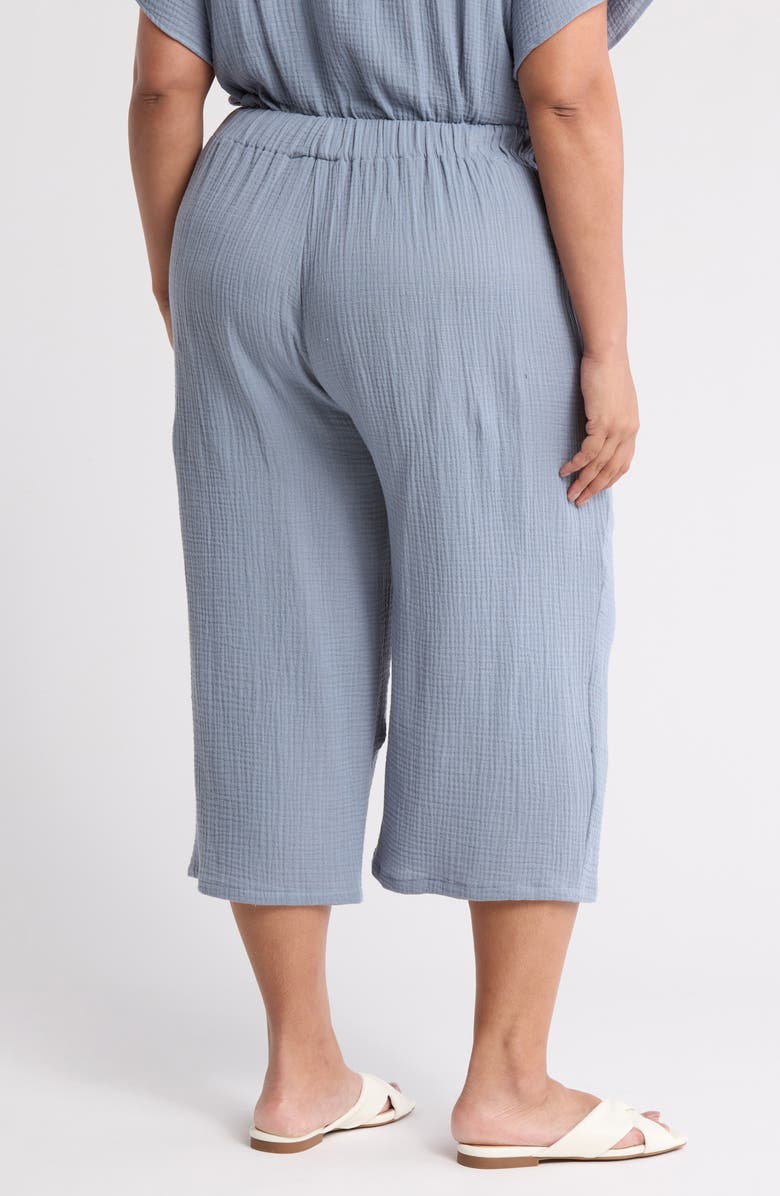 T Tahari Gauze Side Crop Pants, Alternate, color, Mid Steel Blue