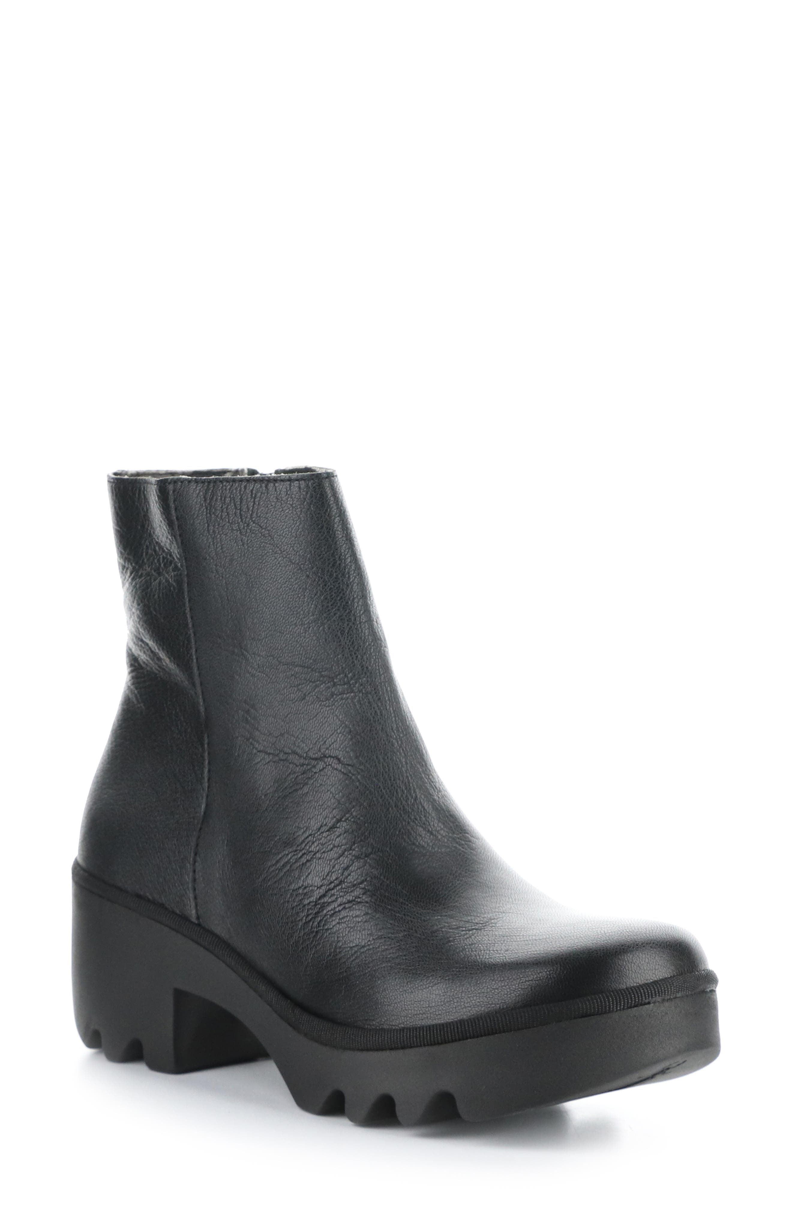 Fly London Toor Platform Bootie, Main, color, Black Mousse