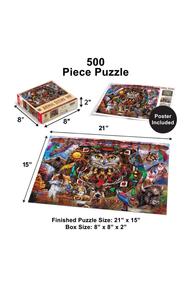 Animal Totems 500 Piece Jigsaw Puzzle, Alternate, color, Multicolor
