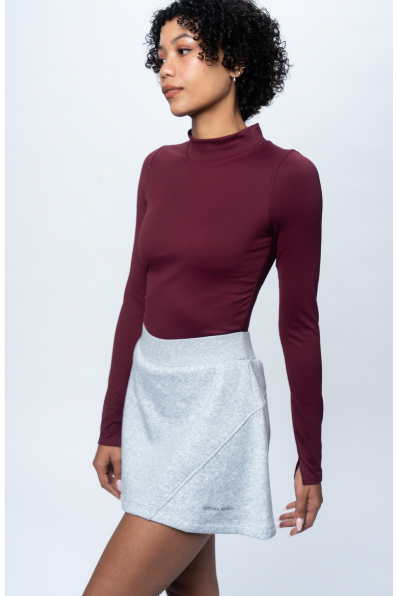 BrushTech Mock Neck Long Sleeve, Main, color, Burgundy
