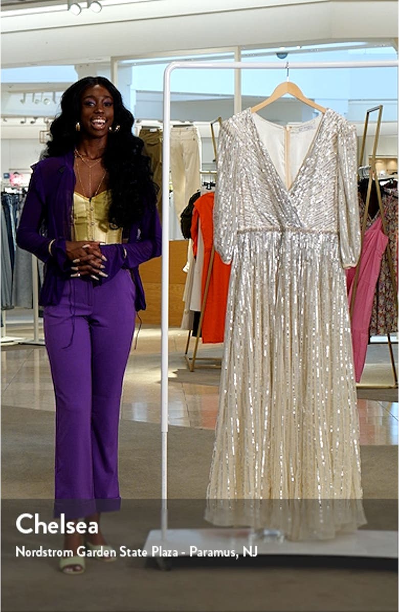 Sequin Surplice Tulle Gown, sales video thumbnail