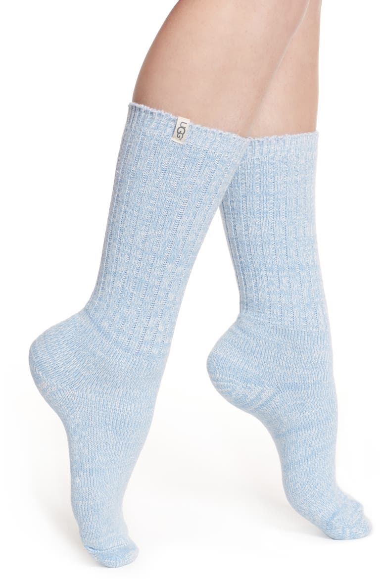 Ribbed Crew Socks, Main, color, HORIZON