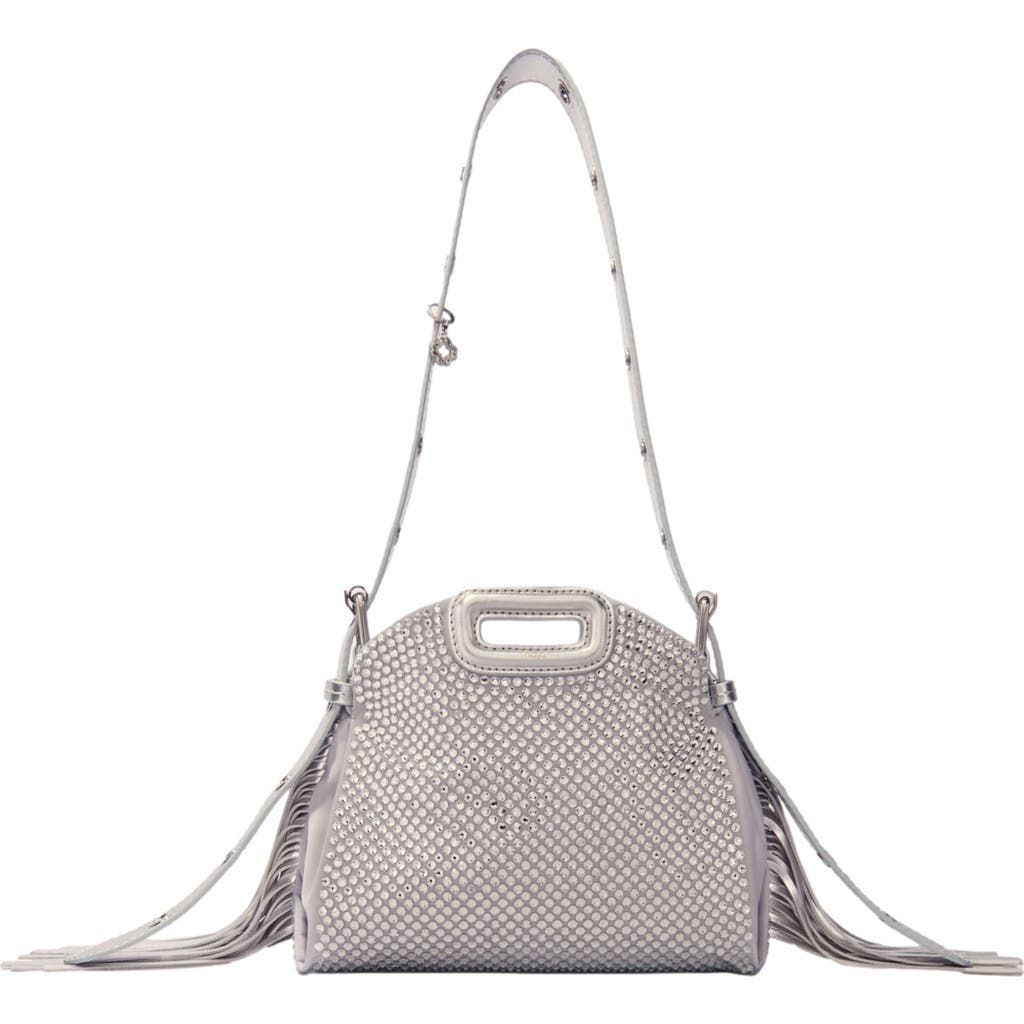 Maje Miss M Mini Rhinestone Bag In Silver