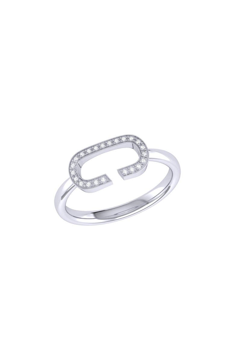 LuvMyJewelry Celia C Sterling Silver Diamond Ring, Main, color, 