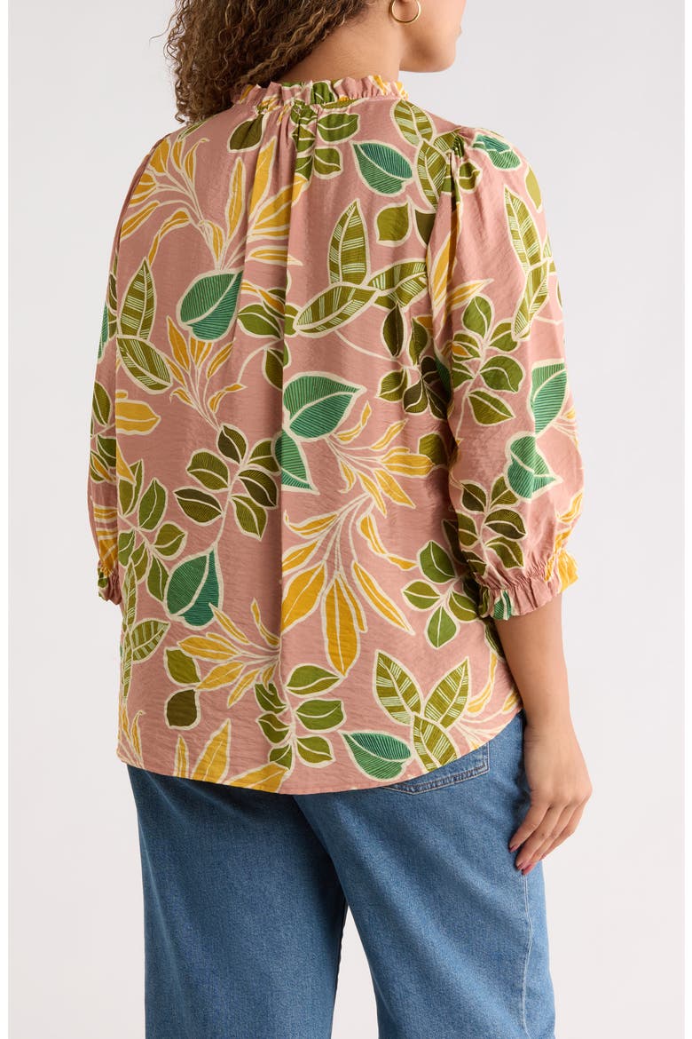 Leaf Print Top, Alternate, color, BLUSH