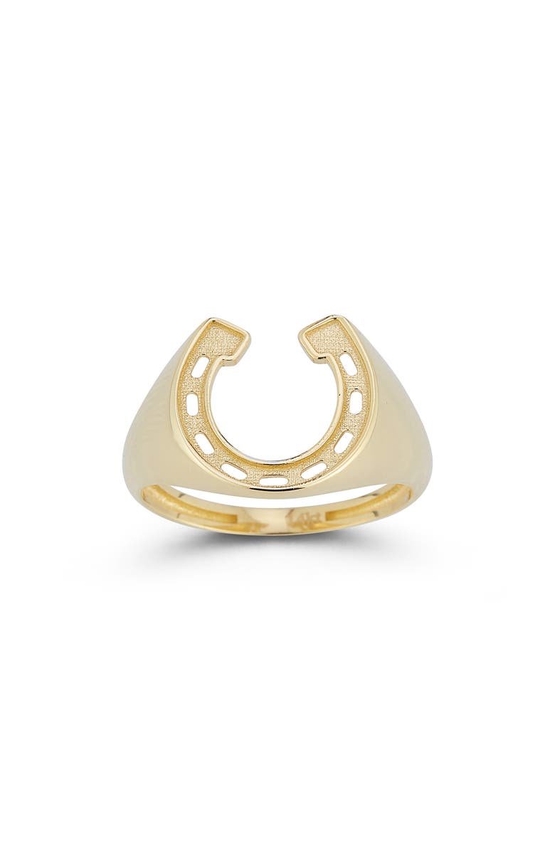 Ember Fine Jewelry 14K Gold Horseshoe Signet Ring, Main, color, Gold