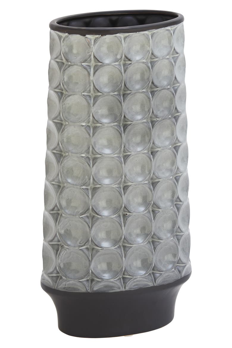 Silvertone Ceramic Vintage Vase, Main, color, SILVER