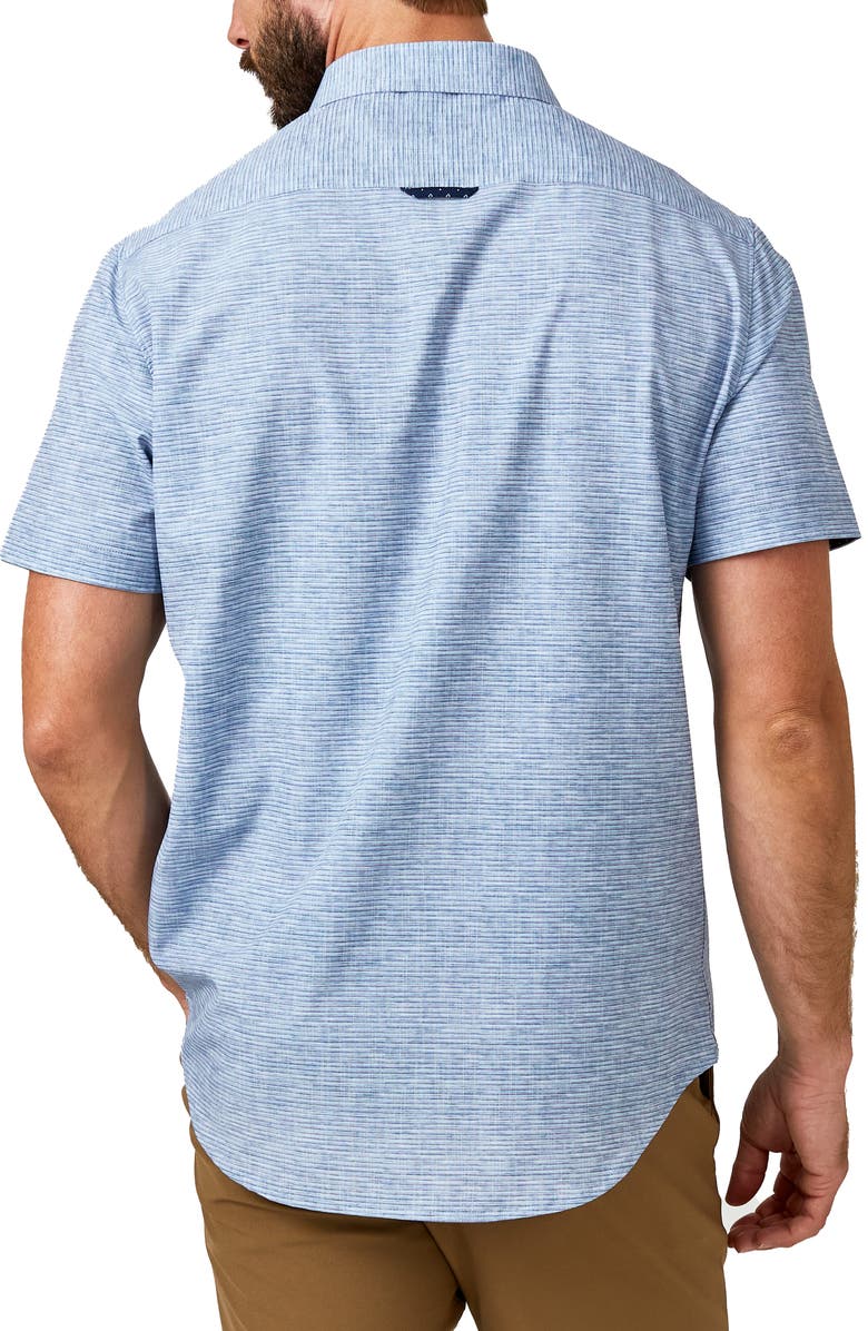 7 Diamonds Liberty Stripe Performance Short Sleeve Button-Up Shirt, Alternate, color, 