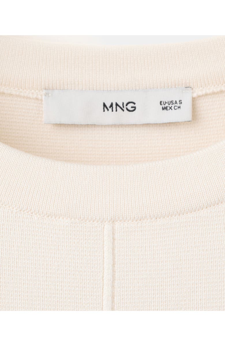 MANGO Short Sleeve Knit Sweater, Alternate, color, Off White