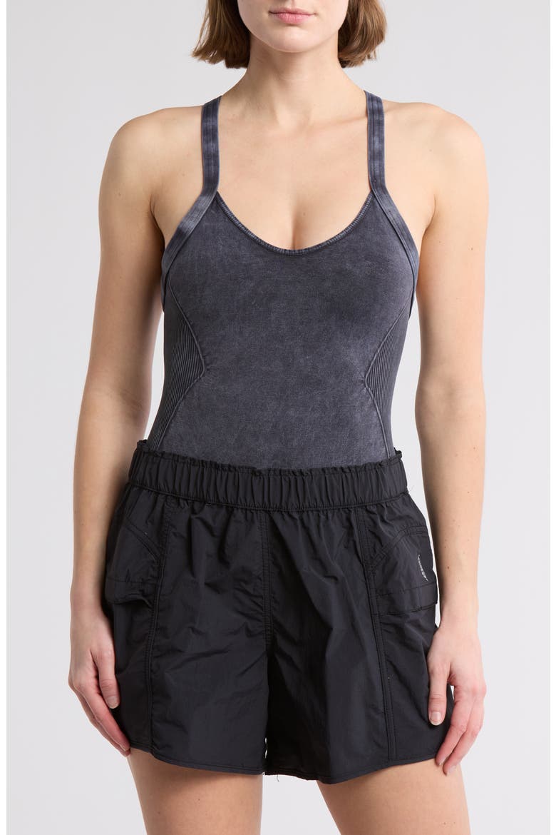 Good Karma Crossback Bodysuit, Main, color, WASHED BLACK