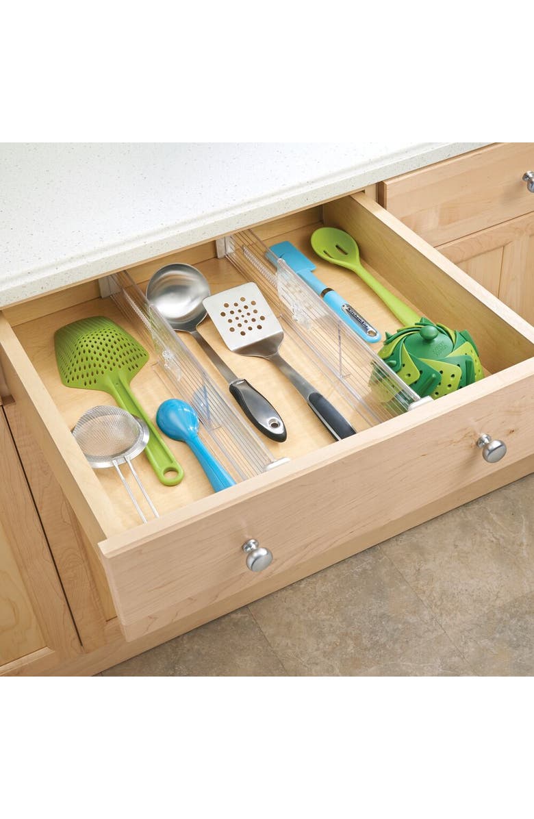 iDesign Plastic Adjustable Deep Drawer Dividers - Set of 8 - Clear, Alternate, color, Clear