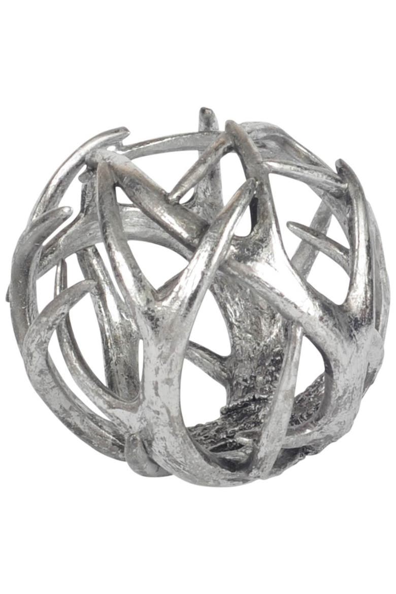 Ramus Antler Shaped Decorative Orb Ball, Main, color, Silver