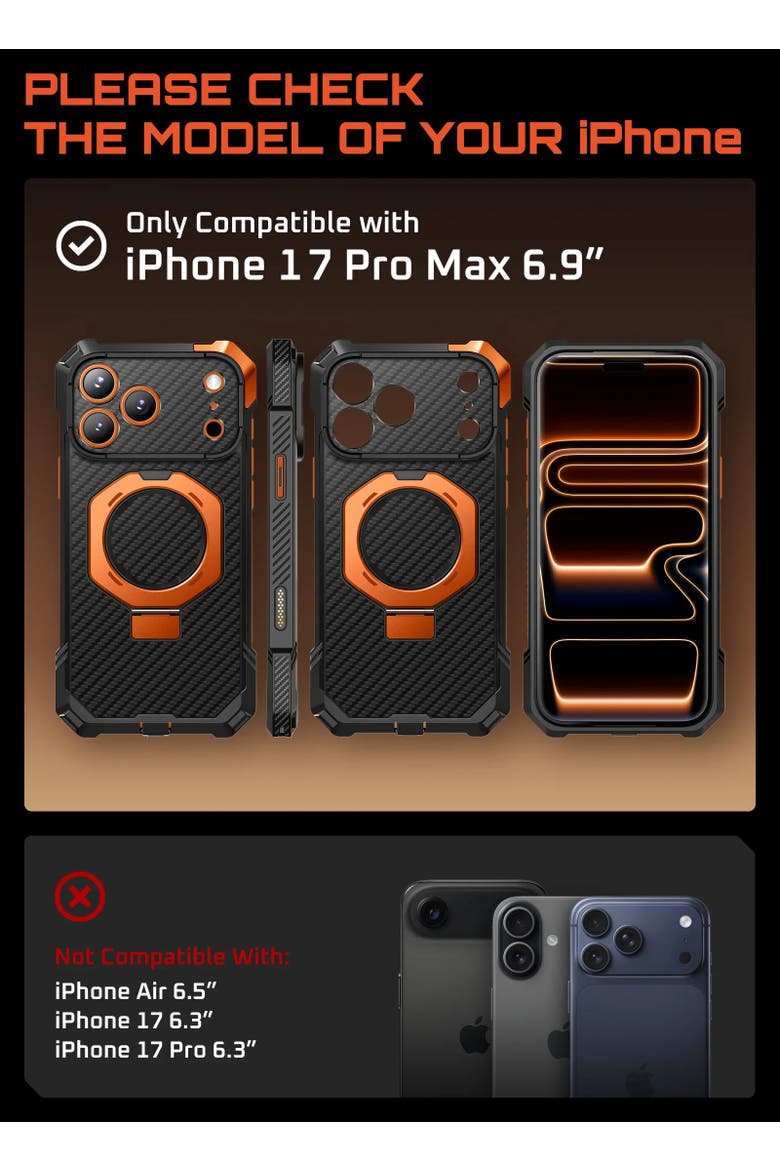 UB GRIP Series iPhone 17 Pro Max MagSafe Camera Control Button Aramid Fiber Phone Case, Alternate, color, Aramid OG - iPhone 17 Pro Max