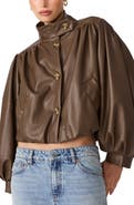 Steve Madden Deedee Faux Leather Bomber Jacket