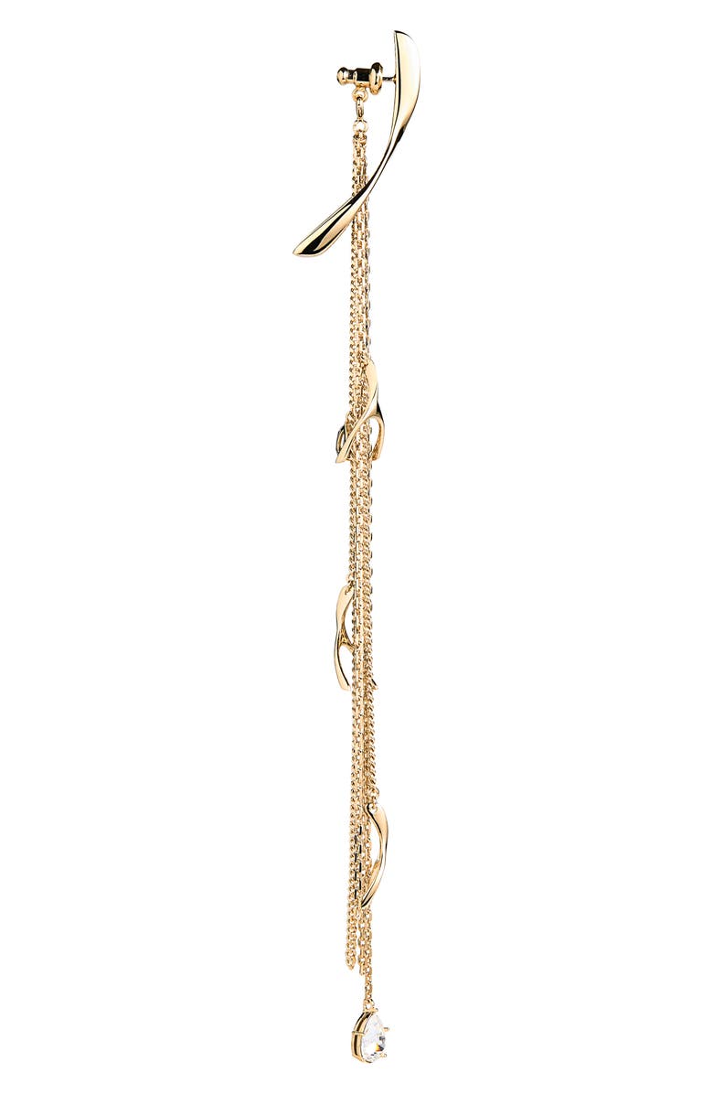 McQueen Wishbone Drop Earrings, Main, color, Pale Gold/ Strass