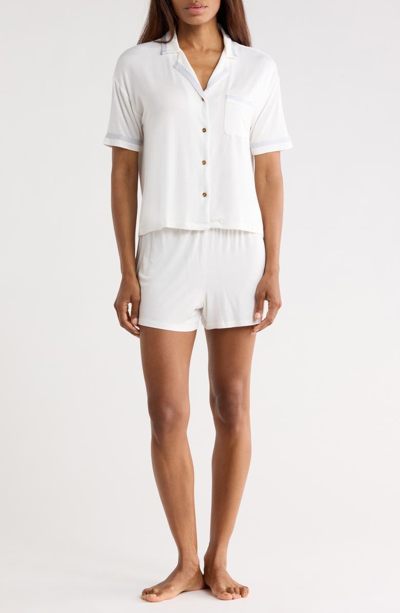 JASON WU Contrast Trim Jersey Pajamas, Main, color, White