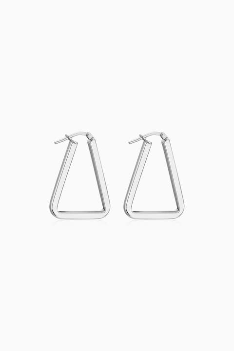 Trinity Midi Hoops in Sterling Silver