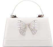 LADY COUTURE Leslie Crystal Bow Satin Clutch