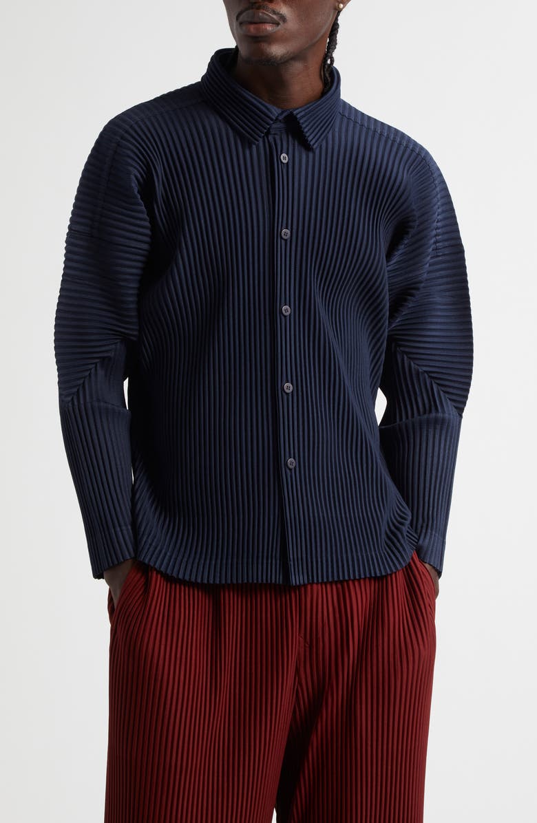 Homme Plissé Issey Miyake Monthly Color November Pleated Button-Up Shirt, Main, color, 